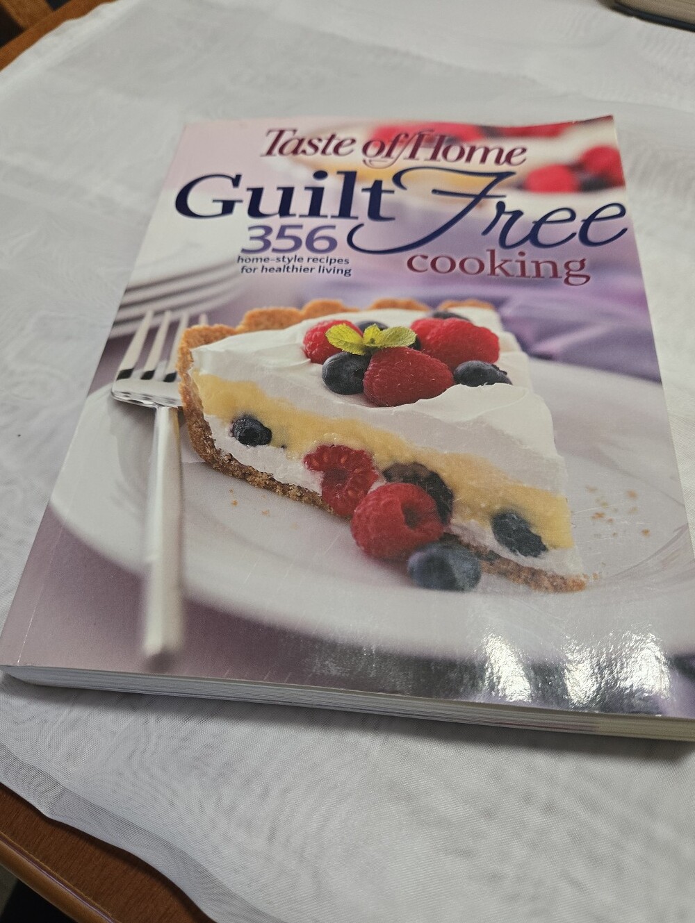 Taste of Home Guilt Free Cooking Cookbook - White & Purple Cover
